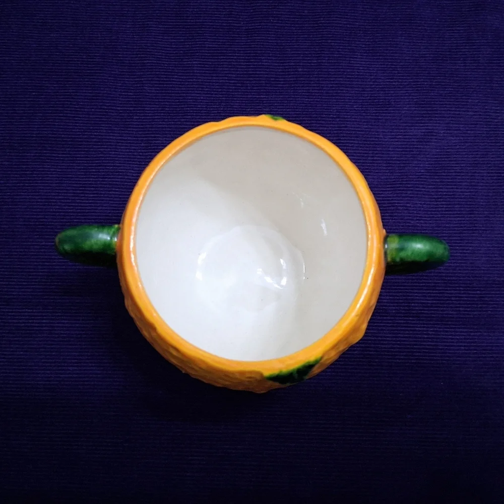 Vintage Maruhon Ware Orange Fruit Creamer And Sugar Bowl Set 1940s Japan - Picture 7 of 14